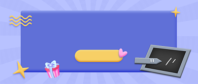 紫色立体手绘学板绘公众号首图背景