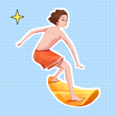 冲浪体验创意插画公众号次图背景