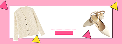 秋季服饰上新粉色少女促销电商banner背景