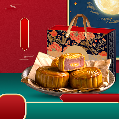 中秋节月饼礼盒零食主图直通车促销模板背景