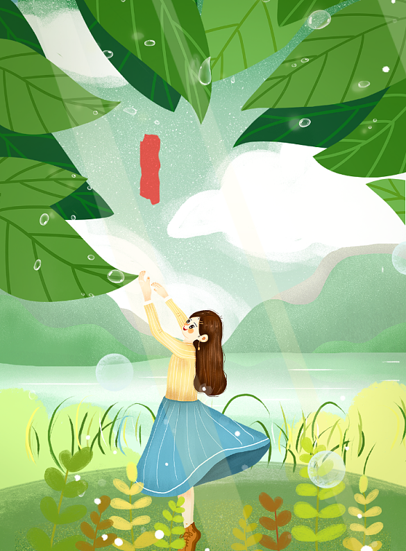 清新白露背景