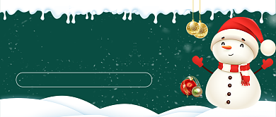 圣诞快乐蓝色雪花雪人公众号首图背景