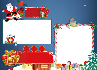 简洁大气圣诞节小报卡通动漫圣诞老人背景