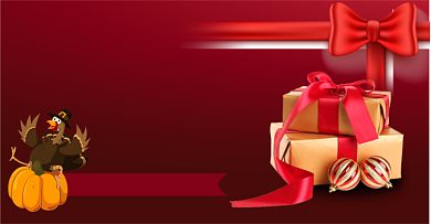 感恩节促销海报banner礼品背景
