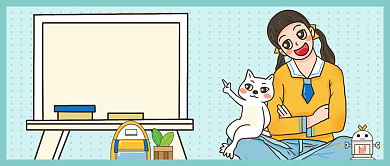 绿色猫咪饲养知识科普公众号首图背景