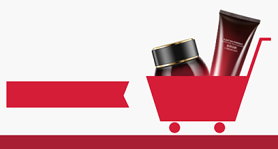 双十二红色化妆美容购物车电商钻展背景