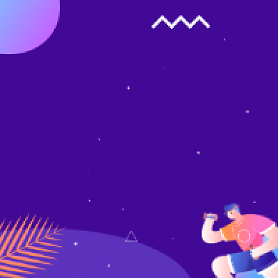 运动减肥简约插画公众号次图背景