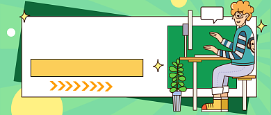 加班狗的日常卡通公众号首图背景