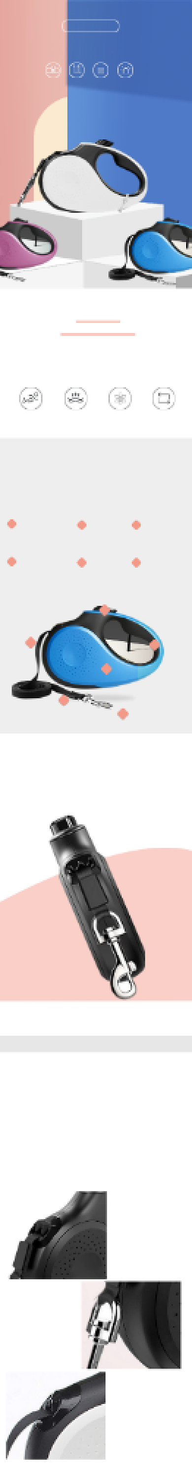 遛狗牵引绳牵引器宠物用品详情页背景