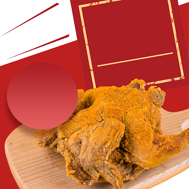 美味炸鸡推荐时尚简约电商主图背景