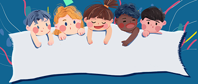 世界人口日蓝色卡通公众号首图背景