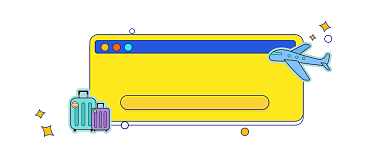 环球旅游简约插画公众号logo背景