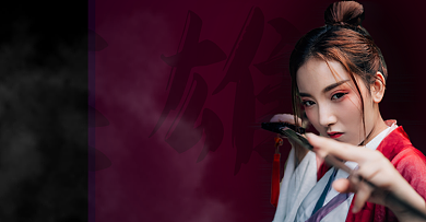 炫酷红蓝古风直播宣传背景