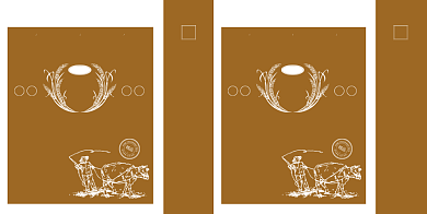 简约图形手绘插画大米手提袋包装背景