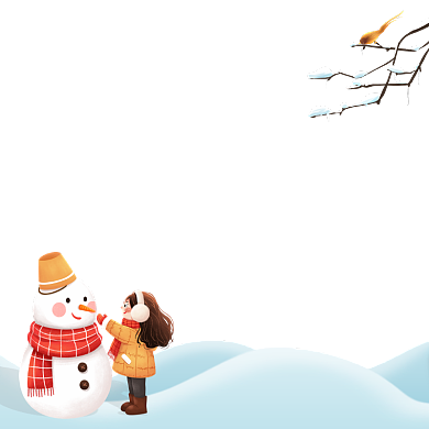 小雪围巾手套半价手绘卡通促销主图背景