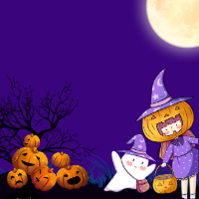 万圣节狂欢可爱插画公众号次图背景