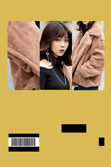 秋冬女装新品棉服海报主图背景