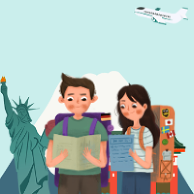 城市徒步简约插画公众号次图背景