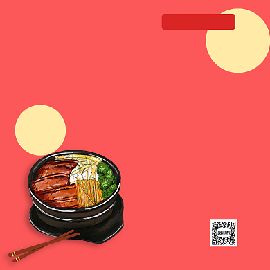 餐饮美食招商清新几何手机方图背景