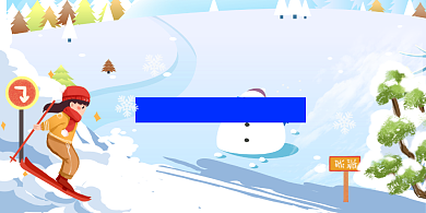 滑雪冬令营简约促销卡通易拉宝背景