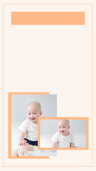 简约宝宝独立吃饭竖版配图背景