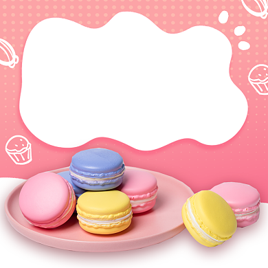 甜品零食马卡龙上新时尚简约电商主图背景