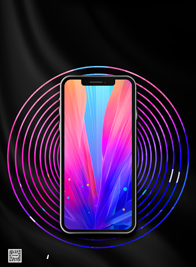 手机新品预售炫彩简约印刷海报背景