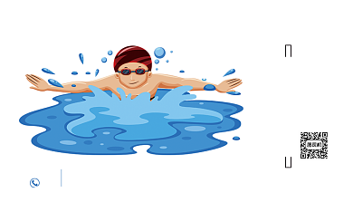 创意游泳馆游泳培训名片背景