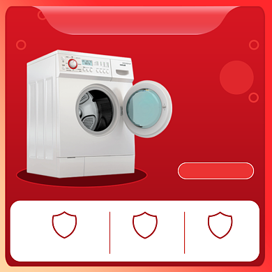 双十二年终盛典洗衣机简约促销主图背景