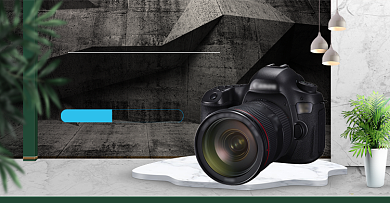 黑色科技数码家电炫酷相机海报背景