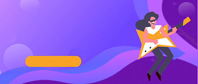 紫色渐变风学吉他技巧公众号首图背景