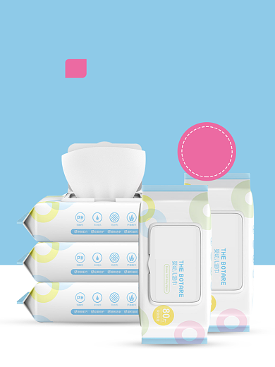 婴幼儿手口湿巾纸巾主图直通车背景