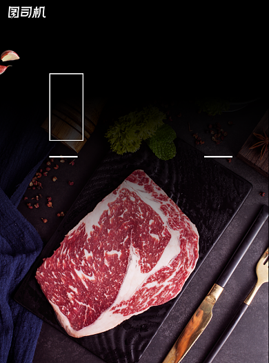 西式餐厅牛排黑色宣传单背景