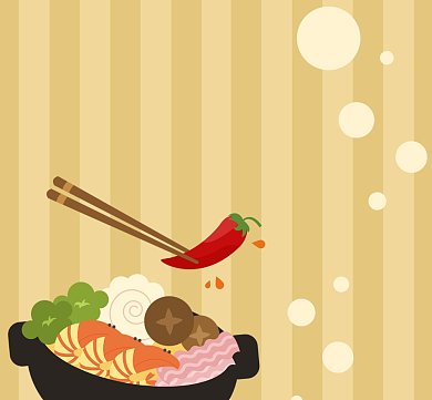 星河滚烫不如麻辣烫趣味插画朋友圈封面背景