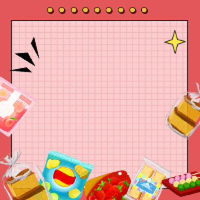 零食测评简约插画公众号次图背景