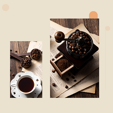 咖啡续命工作努力方形配图背景