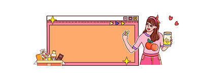 美食频道时尚插画公众号logo背景