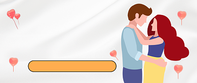 银色情人节灰白卡通公众号首图背景