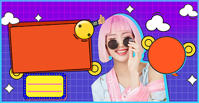 孟菲斯风天猫新风尚直播间首页海报背景