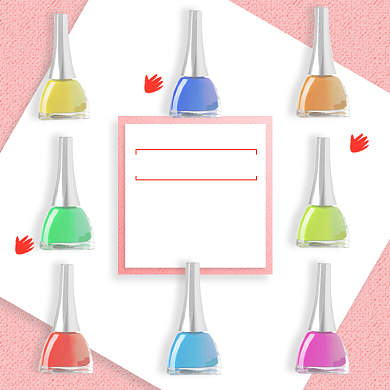 美妆指甲油颜色展示多色可选促销主图背景