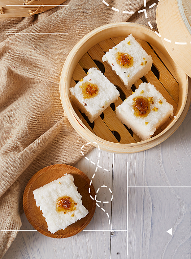 传统经典夜市小吃点心发糕海报背景