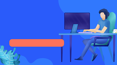 蓝色卡通目标管理个人提升课程封面背景