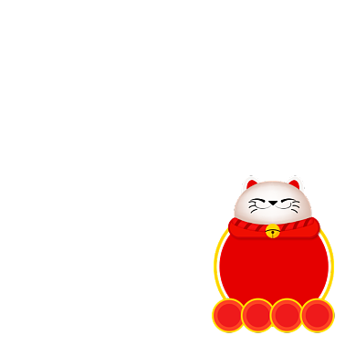 新年招财猫恭喜发财图标背景