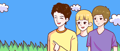 企业团建通知卡通公众号首图背景