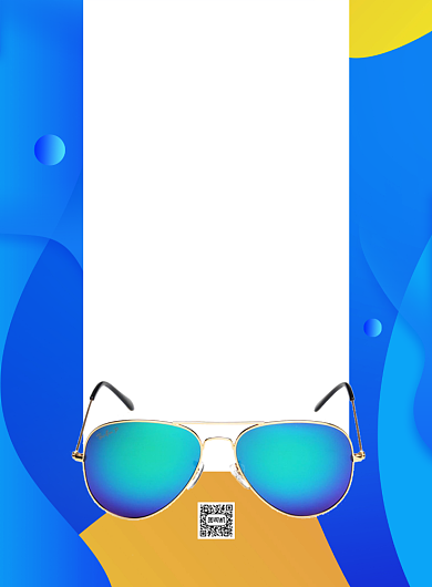 蓝色时尚简约创意太阳墨镜促销宣传海报背景