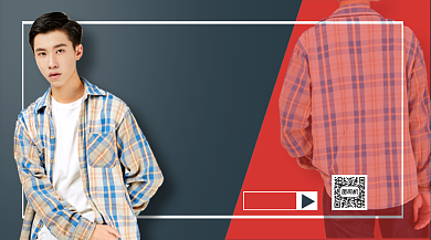 型男时装上新手机横版海报背景