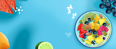 网红水果捞手绘公众号首图背景