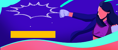 拳击健身减脂手绘卡通公众号首图背景