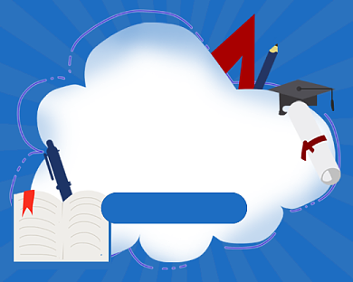 蓝色卡通学霸补习小程序封面背景