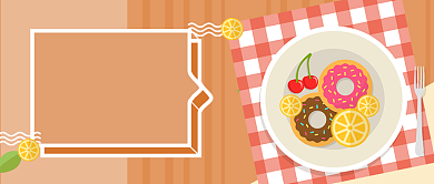 卡通手绘健康饮食素食节公众号首图背景